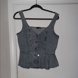 Gap Peplum Denim Button-Front Women's Top